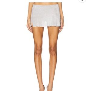 Danielle Guizio Silver Mini Skirt